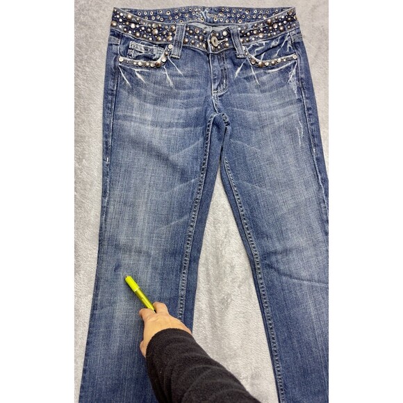 Miss Me JP42885 Bootcut Women's Embellished Studded Low-Rise Jeans Size 28 - Picture 14 of 15
